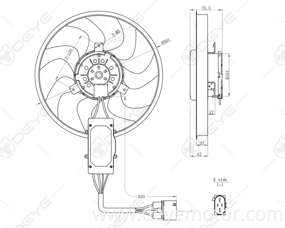 7L0959455F 0986338051 95562413400 95562416401 radiator cooling fan for Q7 PORSCHE CAYENNE VW TOUAREG